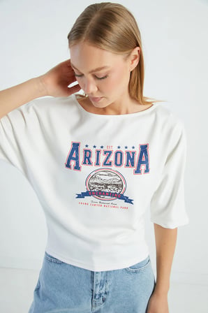 Arizona Baskılı Yarasa Kol Bluz