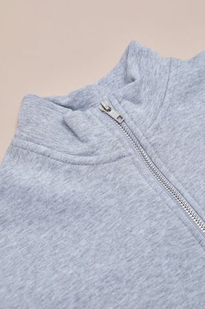 3 İplik Yarım Fermuarlı Dik Yaka Kız Çocuk Sweatshirt
