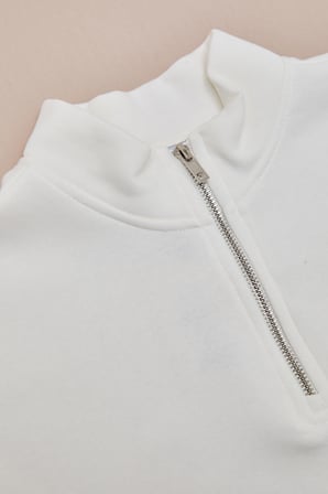3 İplik Yarım Fermuarlı Dik Yaka Kız Çocuk Sweatshirt