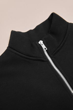 3 İplik Yarım Fermuarlı Dik Yaka Kız Çocuk Sweatshirt