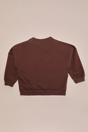 Ayıcık Baskılı Oversize Kız Çocuk Sweatshirt
