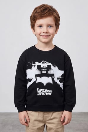 Back To The Future Baskılı Erkek Çocuk Sweatshirt