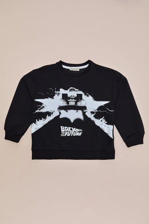 Back To The Future Baskılı Erkek Çocuk Sweatshirt