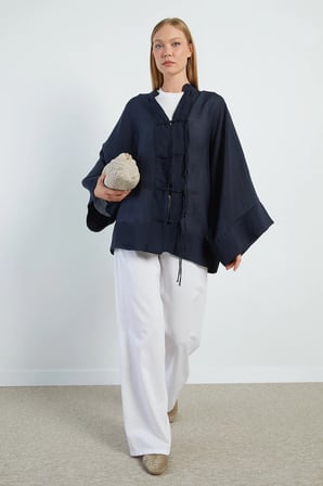 Geniş Kol Oversize Transparan Kimono