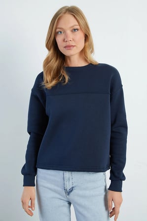 3 İplik Stoperli Oversize Sweatshirt