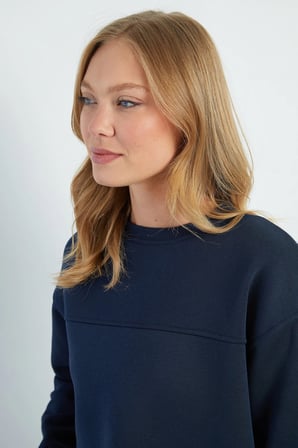 3 İplik Stoperli Oversize Sweatshirt