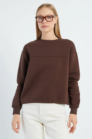 3 İplik Stoperli Oversize Sweatshirt
