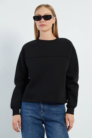 3 İplik Stoperli Oversize Sweatshirt