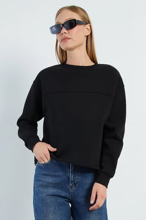 3 İplik Stoperli Oversize Sweatshirt