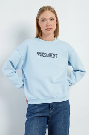 3 İplik TheMory Nakışlı Oversize Sweatshirt