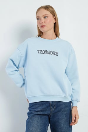 3 İplik TheMory Nakışlı Oversize Sweatshirt