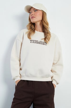 3 İplik TheMory Nakışlı Oversize Sweatshirt