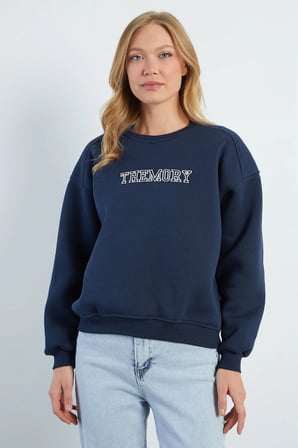 3 İplik TheMory Nakışlı Oversize Sweatshirt