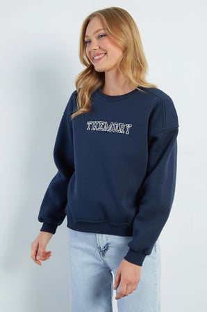 3 İplik TheMory Nakışlı Oversize Sweatshirt