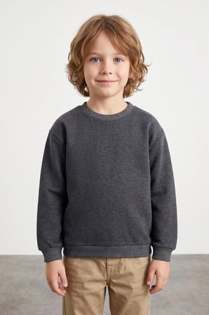 3 İplik Basic Unisex Çocuk Sweatshirt