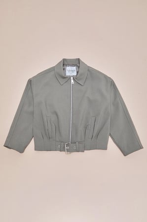 Kemerli Pileli Oversize Kız Çocuk Trençkot