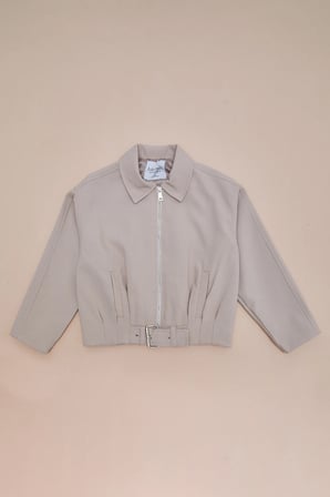 Kemerli Pileli Oversize Kız Çocuk Trençkot