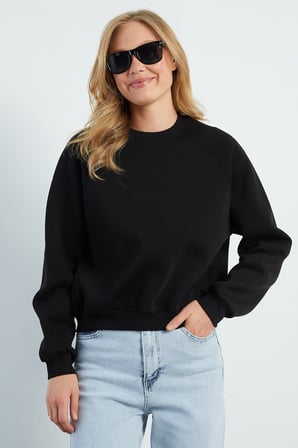 3 İplik Basic Bisiklet Yaka Oversize Sweatshirt