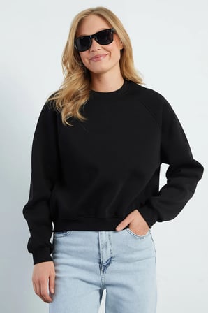 3 İplik Basic Bisiklet Yaka Oversize Sweatshirt