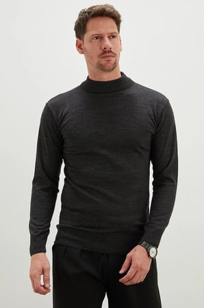 Basic Dik Yaka Regular Fit Triko Kazak