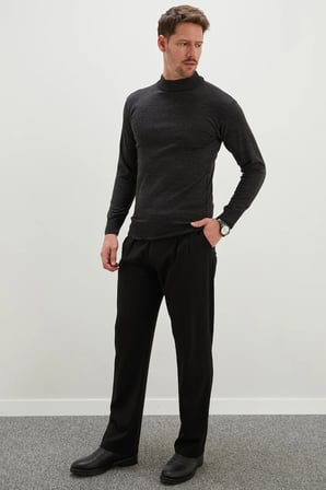 Basic Dik Yaka Regular Fit Triko Kazak