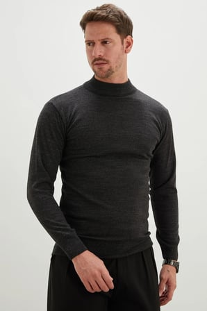 Basic Dik Yaka Regular Fit Triko Kazak