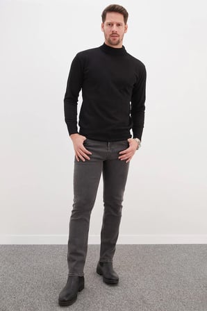 Basic Dik Yaka Regular Fit Triko Kazak