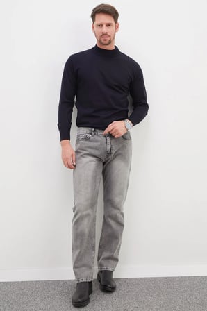 Basic Dik Yaka Regular Fit Triko Kazak