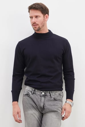 Basic Dik Yaka Regular Fit Triko Kazak