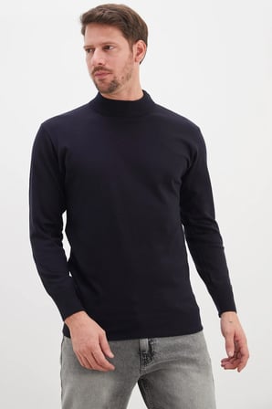 Basic Dik Yaka Regular Fit Triko Kazak