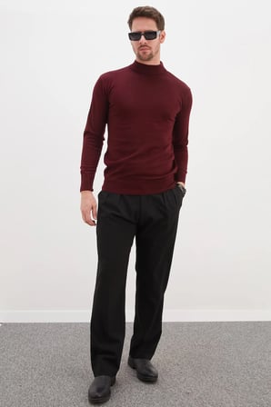 Basic Dik Yaka Regular Fit Triko Kazak