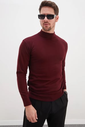 Basic Dik Yaka Regular Fit Triko Kazak