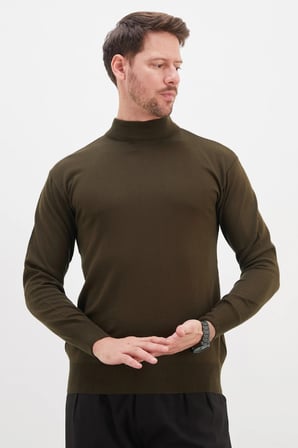 Basic Dik Yaka Regular Fit Triko Kazak