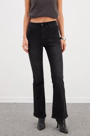 Yüksek Bel Flare Jean