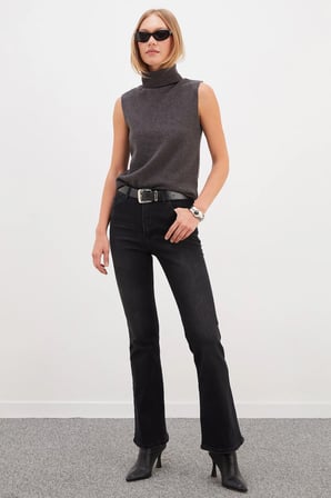Yüksek Bel Flare Jean