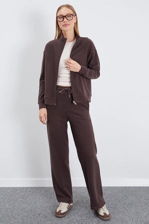 Fermuarlı Dik Yaka Nervürlü 2 Li Takım