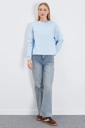 3 İplik Stoperli Oversize Sweatshirt