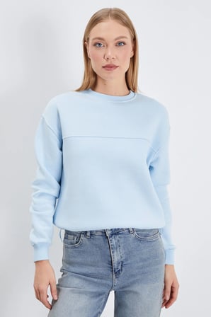 3 İplik Stoperli Oversize Sweatshirt