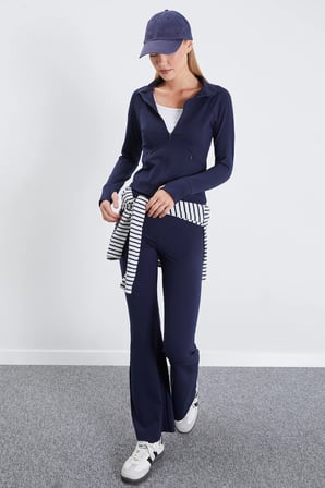 Parmak Geçirmeli Dalgıç Kumaş Slim Fit Ceket