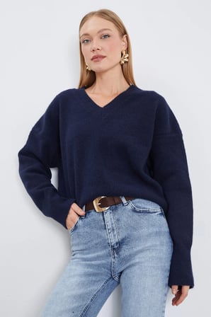 Basic V Yaka Oversize Triko Kazak
