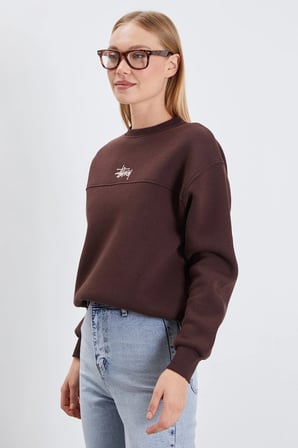 3 İplik İmza Nakışlı Stoperli Oversize Sweatshirt