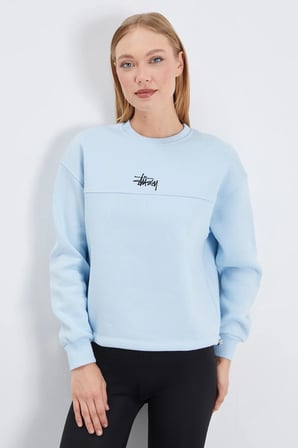 3 İplik İmza Nakışlı Stoperli Oversize Sweatshirt