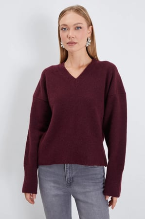 Basic V Yaka Oversize Triko Kazak