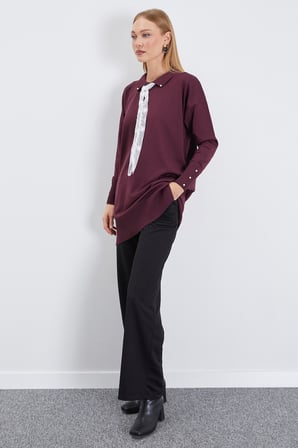 Fullamodest Dantel Fularlı Triko Tunik