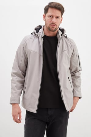 Fermuarlı Çıkarılabilir Kapüşonlu Softshell Mont