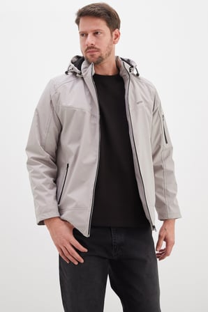 Fermuarlı Çıkarılabilir Kapüşonlu Softshell Mont