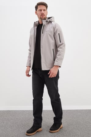 Fermuarlı Çıkarılabilir Kapüşonlu Softshell Mont