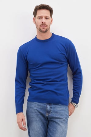 Basic Bisiklet Yaka Regular Fit Triko Kazak