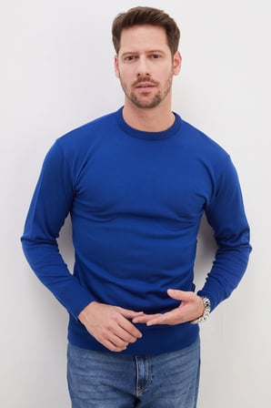 Basic Bisiklet Yaka Regular Fit Triko Kazak
