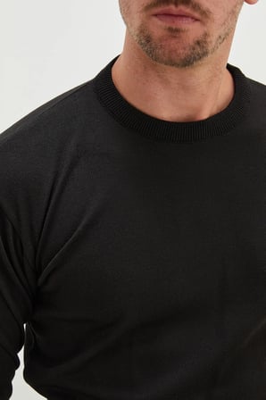 Basic Bisiklet Yaka Regular Fit Triko Kazak